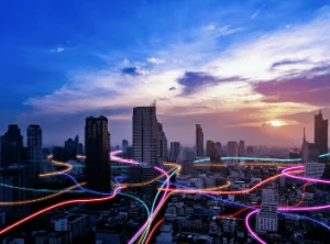 A concept of city interconnectivity.